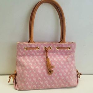 Vintage DOONEY & Bourke DB Logo Signature MINI TASSEL TOTE Bag purse han…